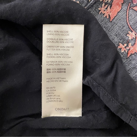 FREE PEOPLE ‘Flower Fields’ Boho Mini Dress, Black/Orange Floral, Size Small - Picture 15 of 16